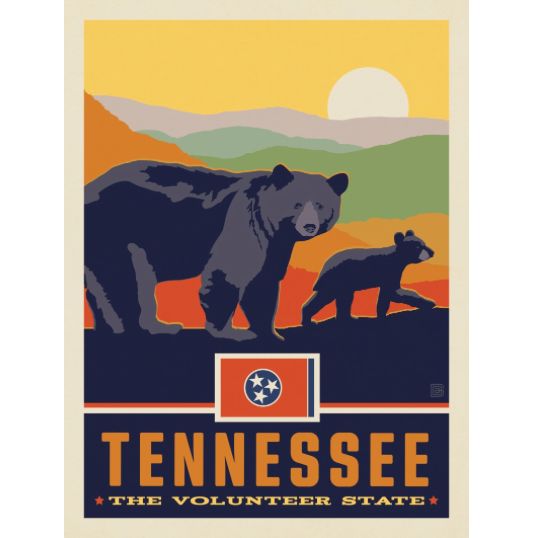 Tennessee State Pride: Black Bears Art Print