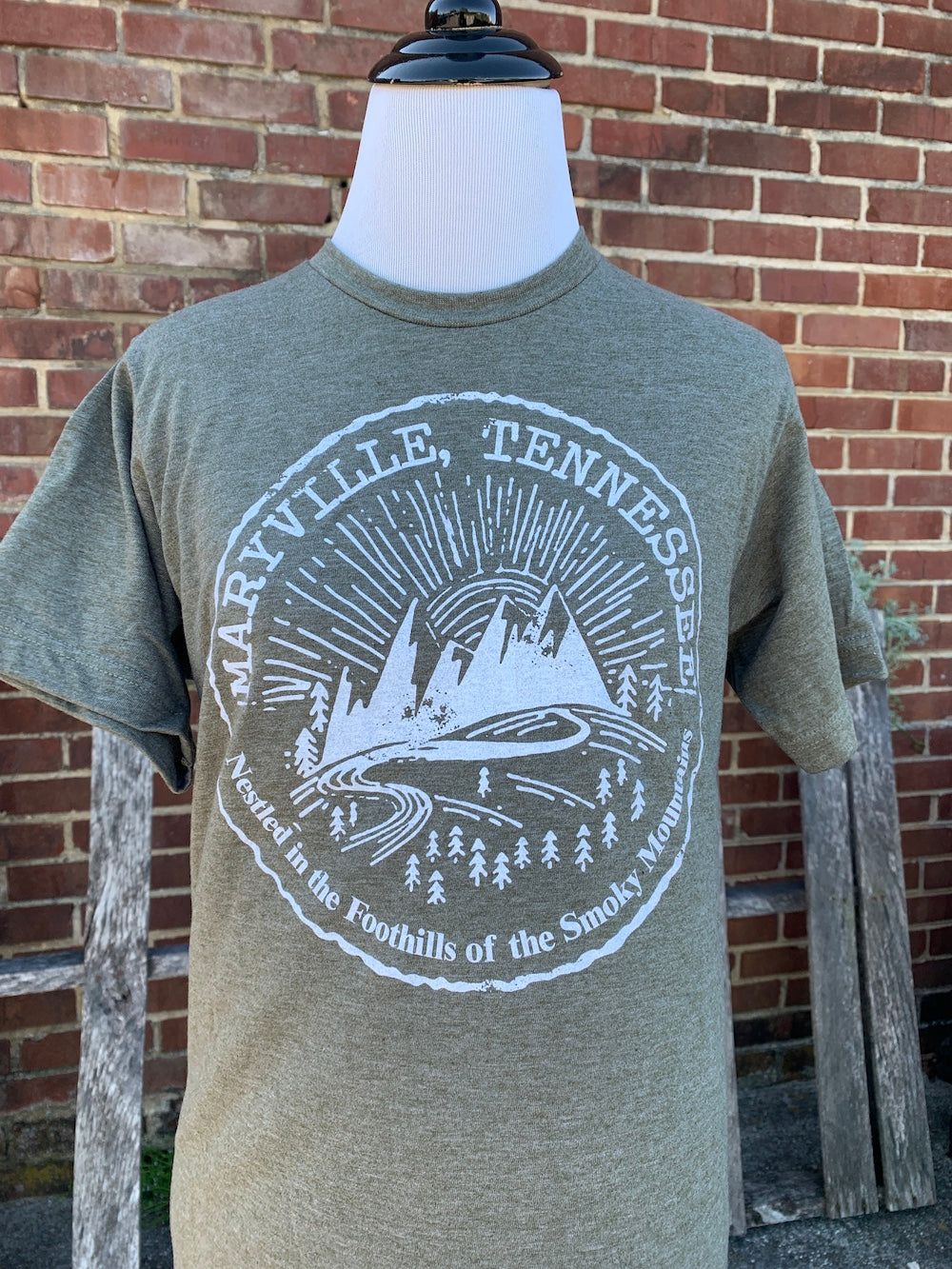 SALE-Maryville, Tennessee- Circle Design w/ Mountains &amp; Sun Tee
