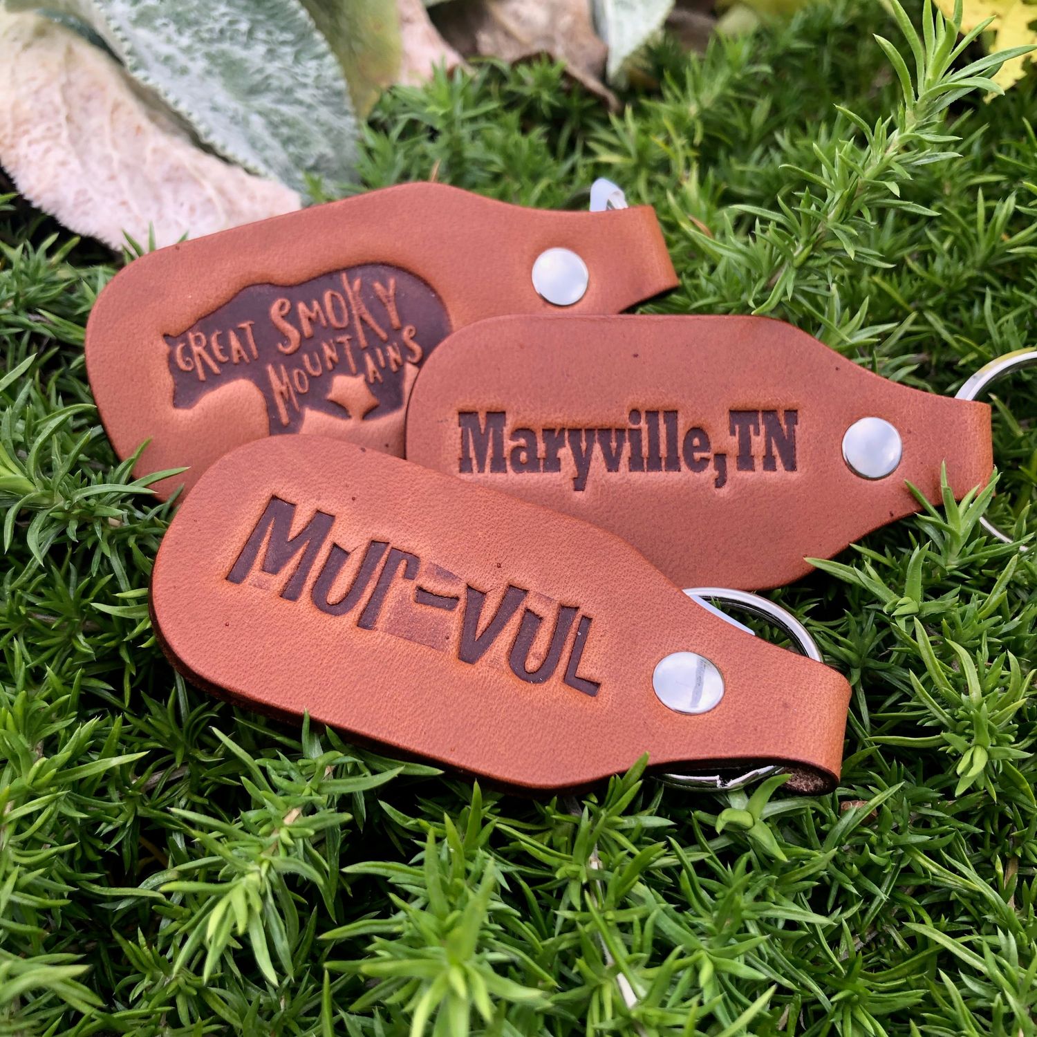 Local Landmark Leather Key Fobs