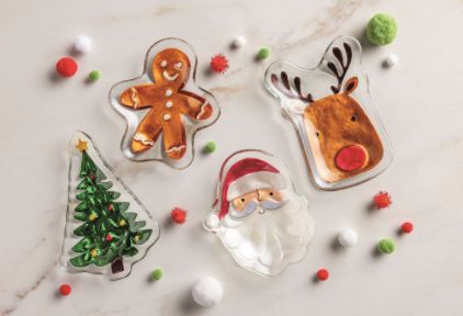 Christmas Glass Tidbit Plates