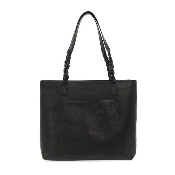 Alex Braided Handle Tote, Color: Black