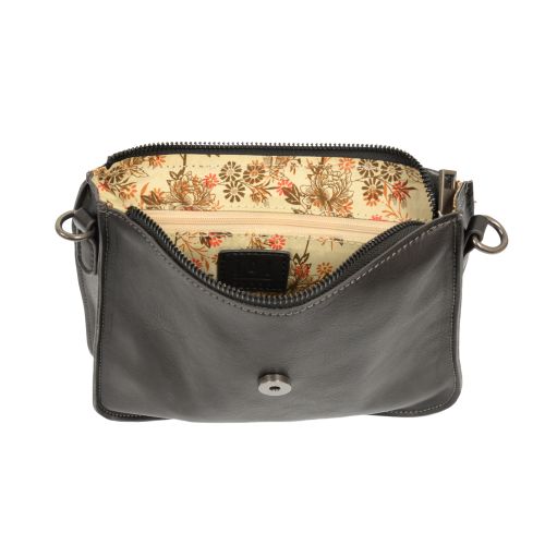 DREA CONVERTIBLE BUCKLE HANDBAG, Color: Charcoal
