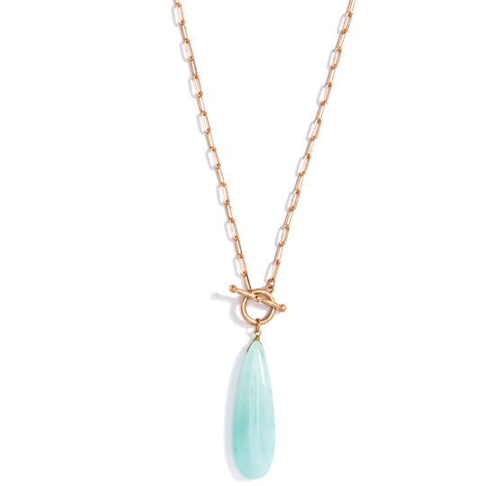 Tamira Long Toggle Necklace, Color: Aqua