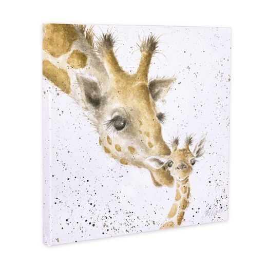 First Kiss Giraffes Canvas