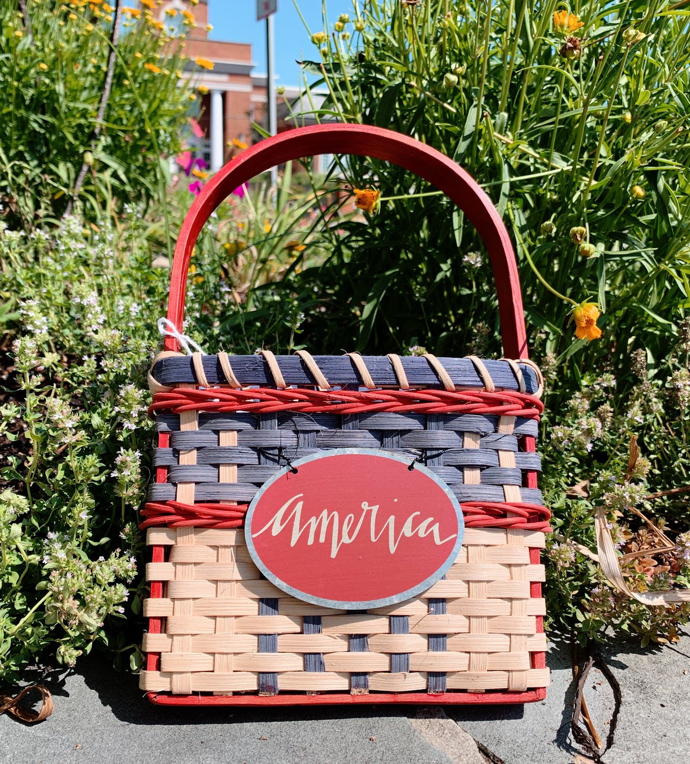 Patriotic Door Handle Baskets, Style: America