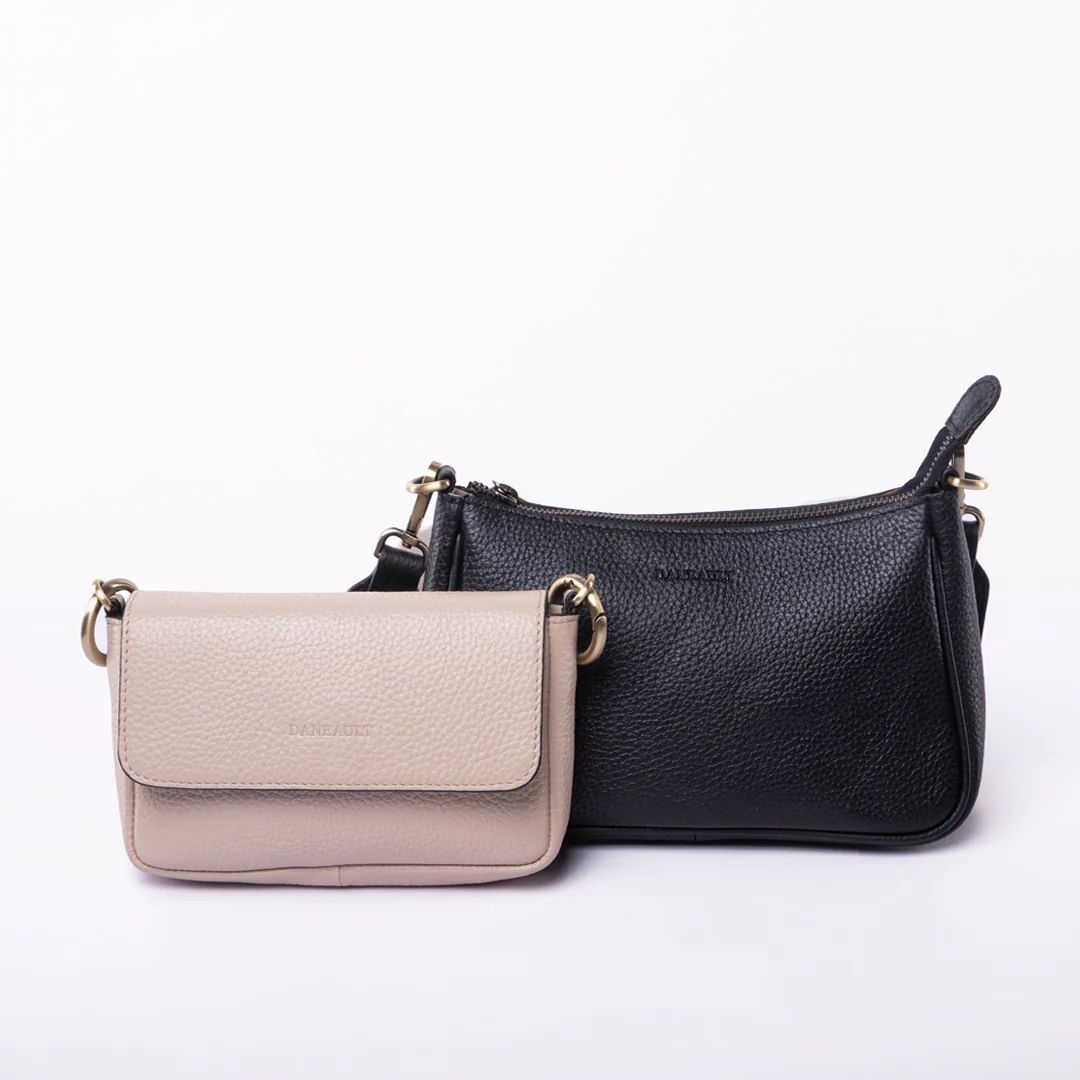 The Penny- Double Up Bag, Color: Cream/Black