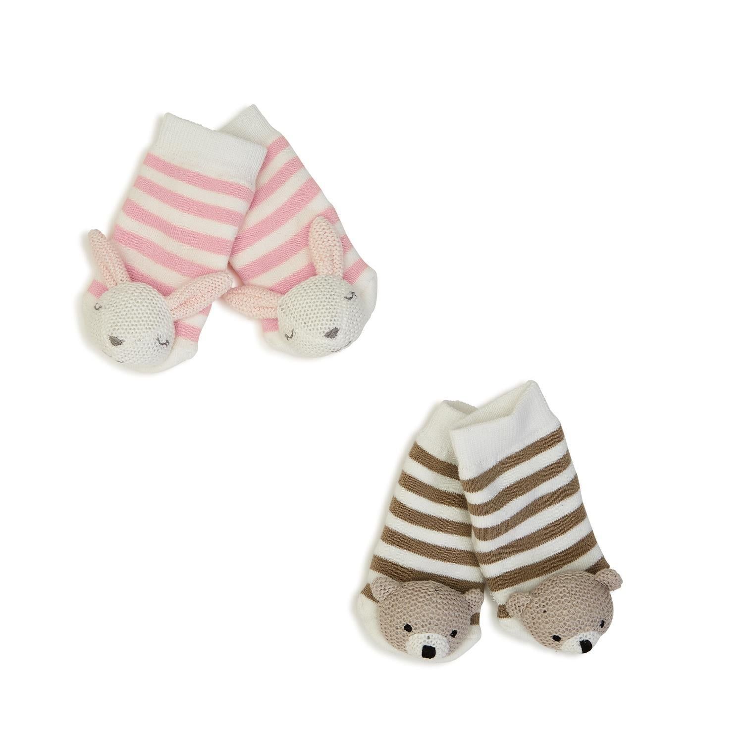 Assorted Knit Animal Rattle Socks