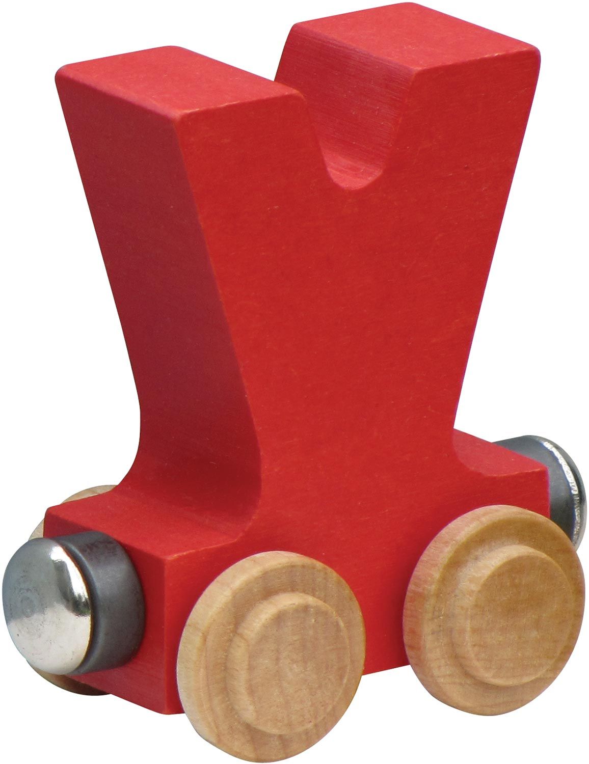 Letter V- Bright Colored Wooden Name Train