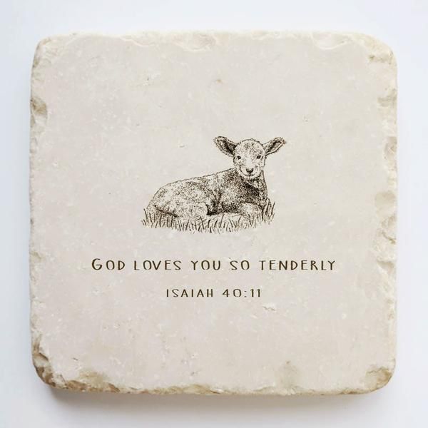 Isaiah 40:11 Stone- God loves you so tenderly, Size: Small