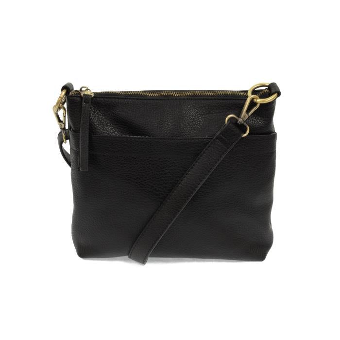 The Layla Top Zip Crossbody, Color: Black