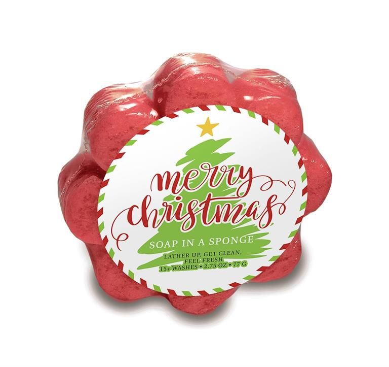 Assorted Holiday Soap Sponges By Caren, Style: Merry Christmas - Tree