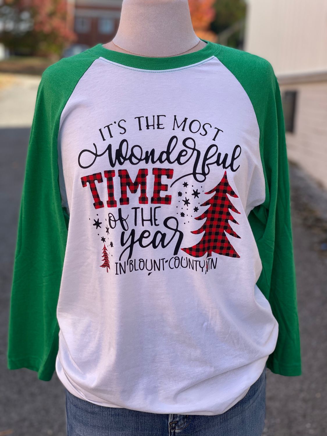 SALE-Most Wonderful Time Holiday Baseball Sleeve Tee