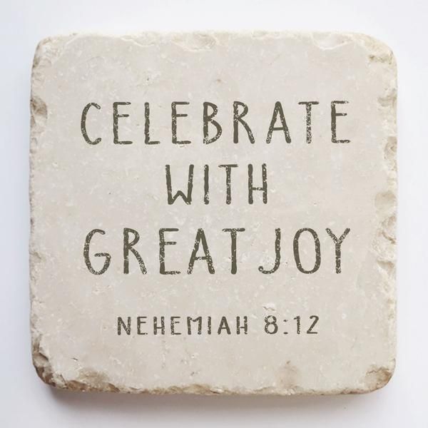 Nehemiah 8 12 Scripture Stone