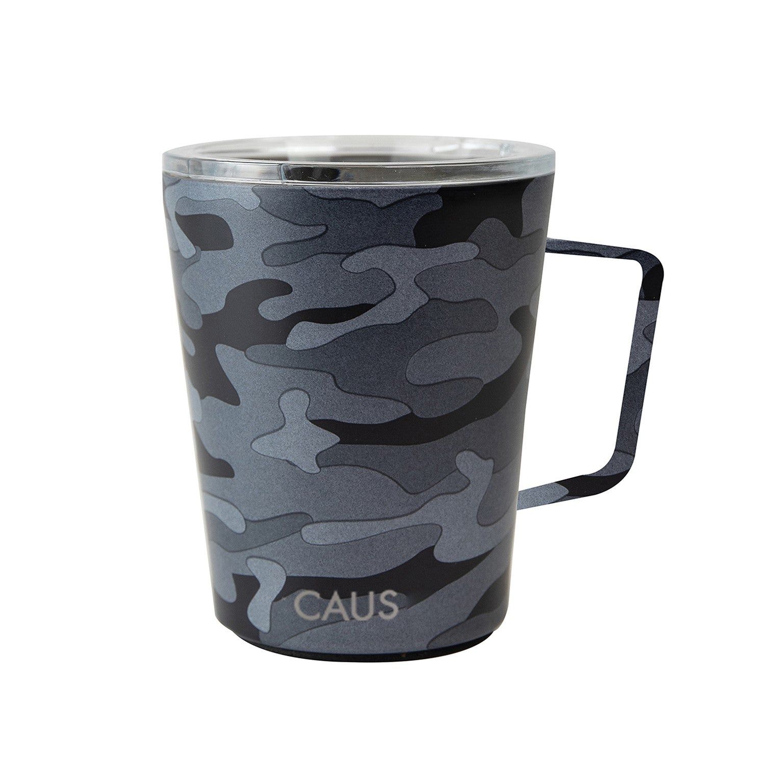 Caus Coffee Tumbler with Handle, Style: Black Camo/Crisis Relief