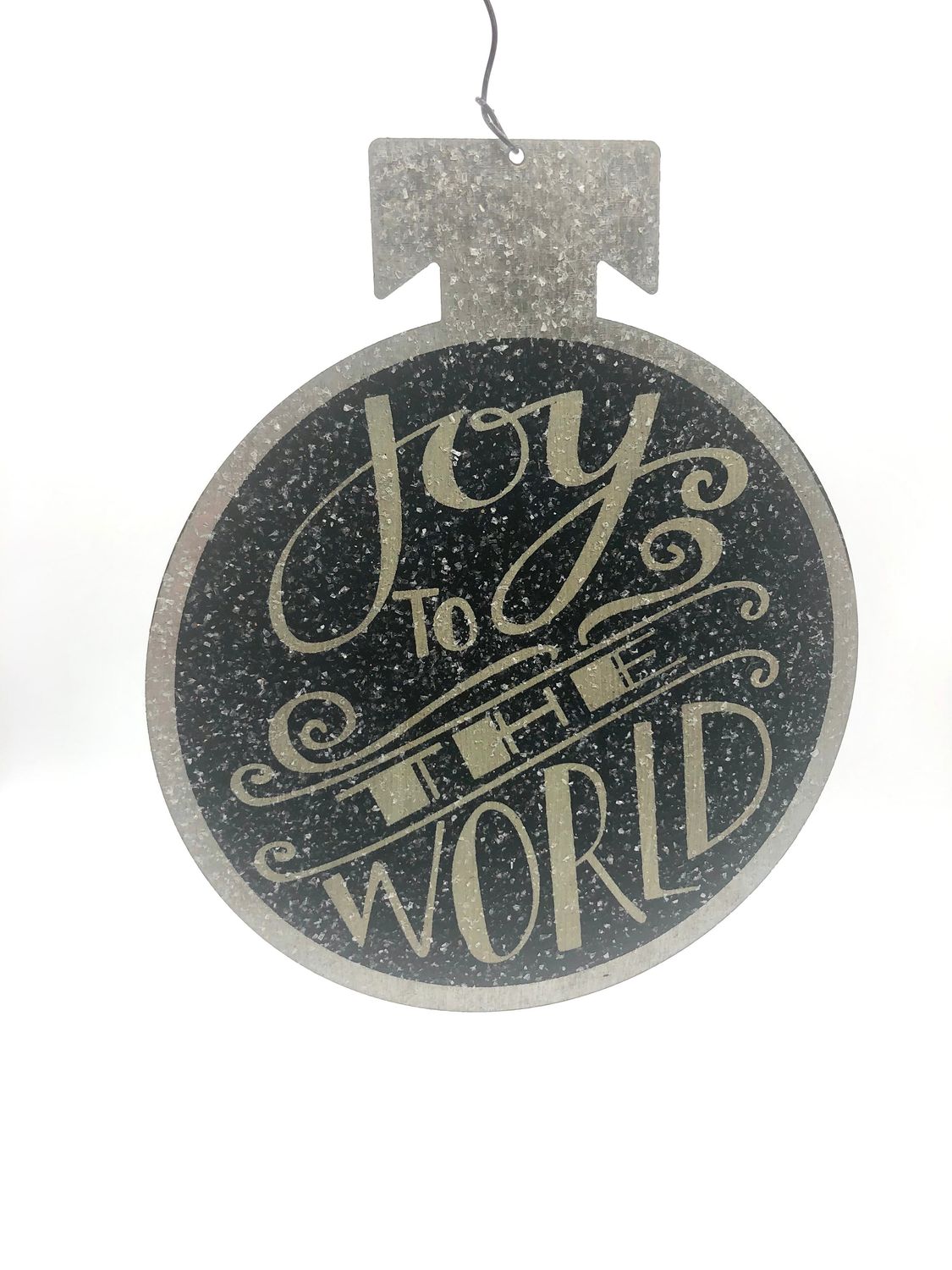SALE Sparkly Tin Ball Ornaments, Style: Joy to the World