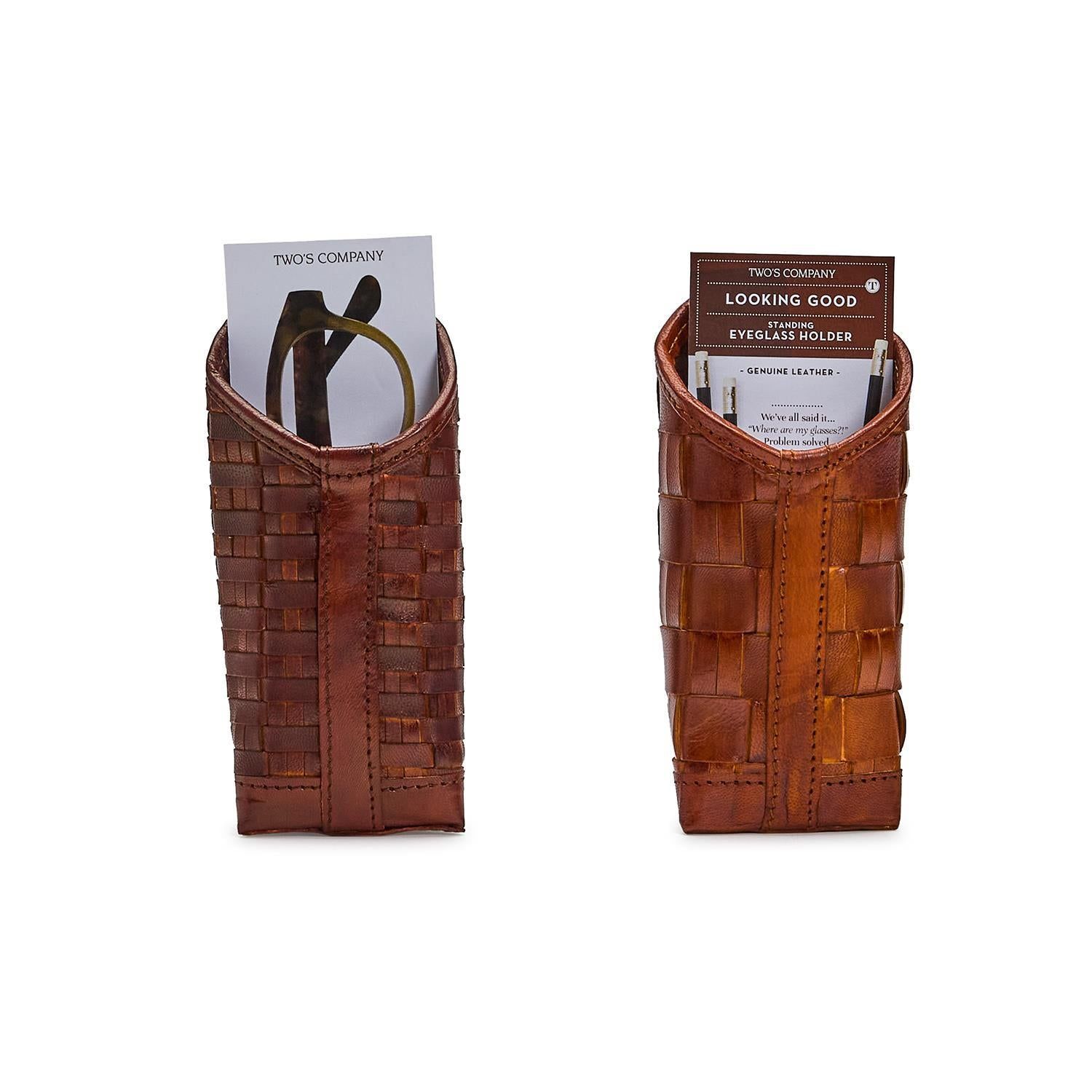 Chestnut Woven Weighted Eyeglasses Holder