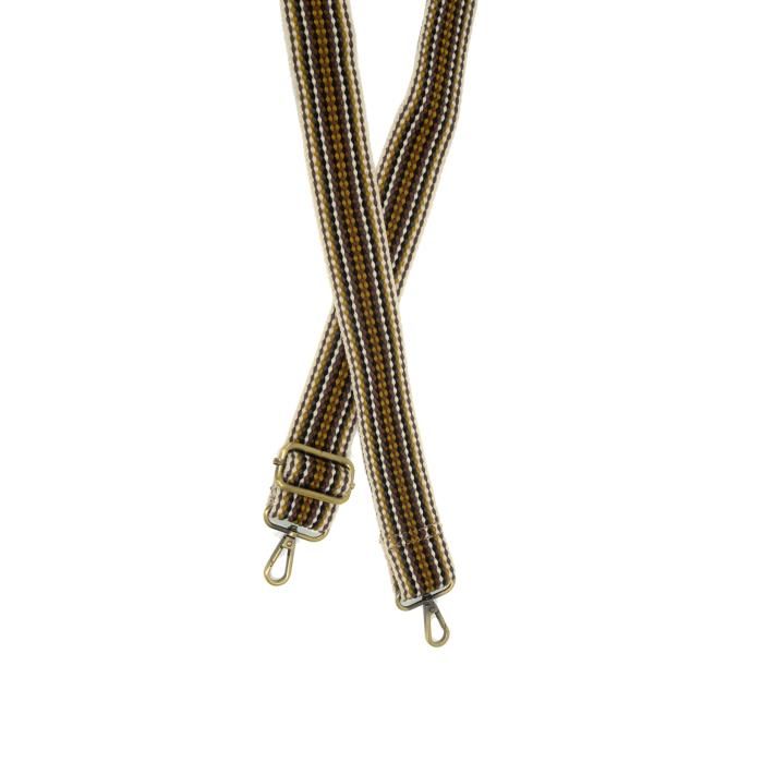 1.5" Wide Guitar Straps, Color: Mustard/Black Multi Woven