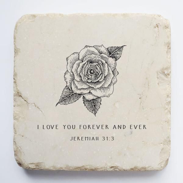 Jeremiah 31:3 Stone- I love you forever &amp; ever, Size: Small