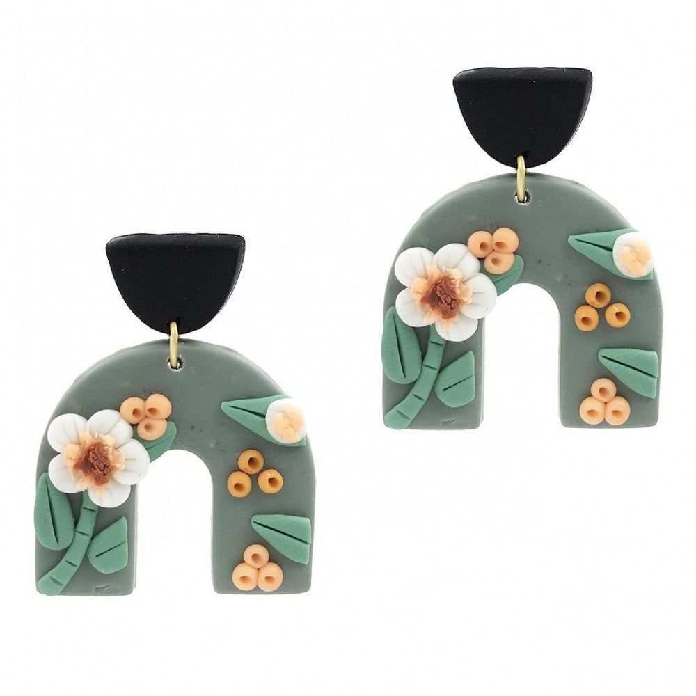 Bethany's Beauty Clay Polymer Earrings, Style: U- Shaped