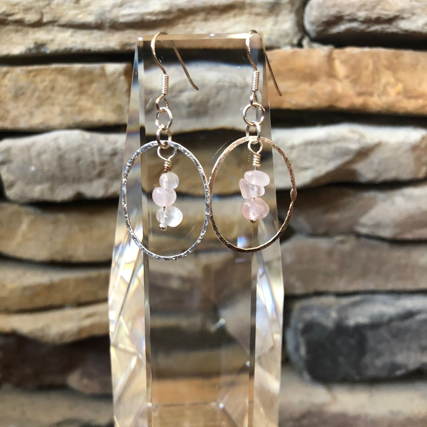 Fiona Large Fine Silver Earrings, Style: Pretty in Pink