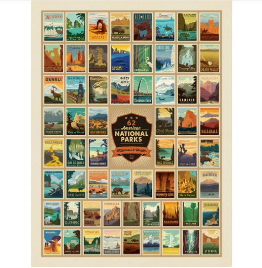 Wilderness &amp; Wonder- 62 National Park Art Print