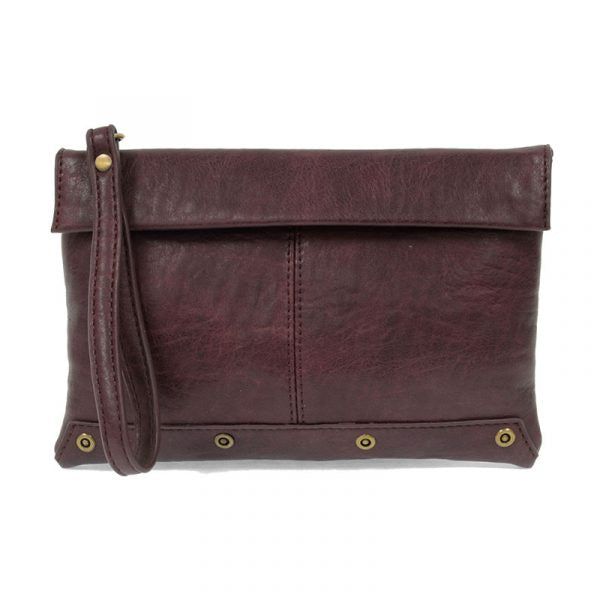 The Kiara Fold-over Convertible Crossbody, Color: Aubergine