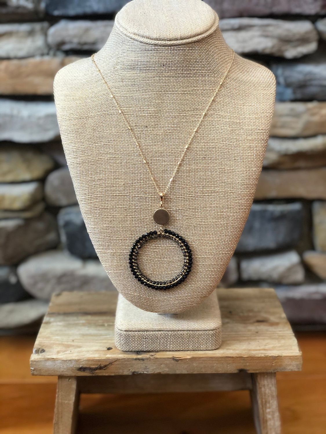 Hadassah Pendant Necklace, Color: Black