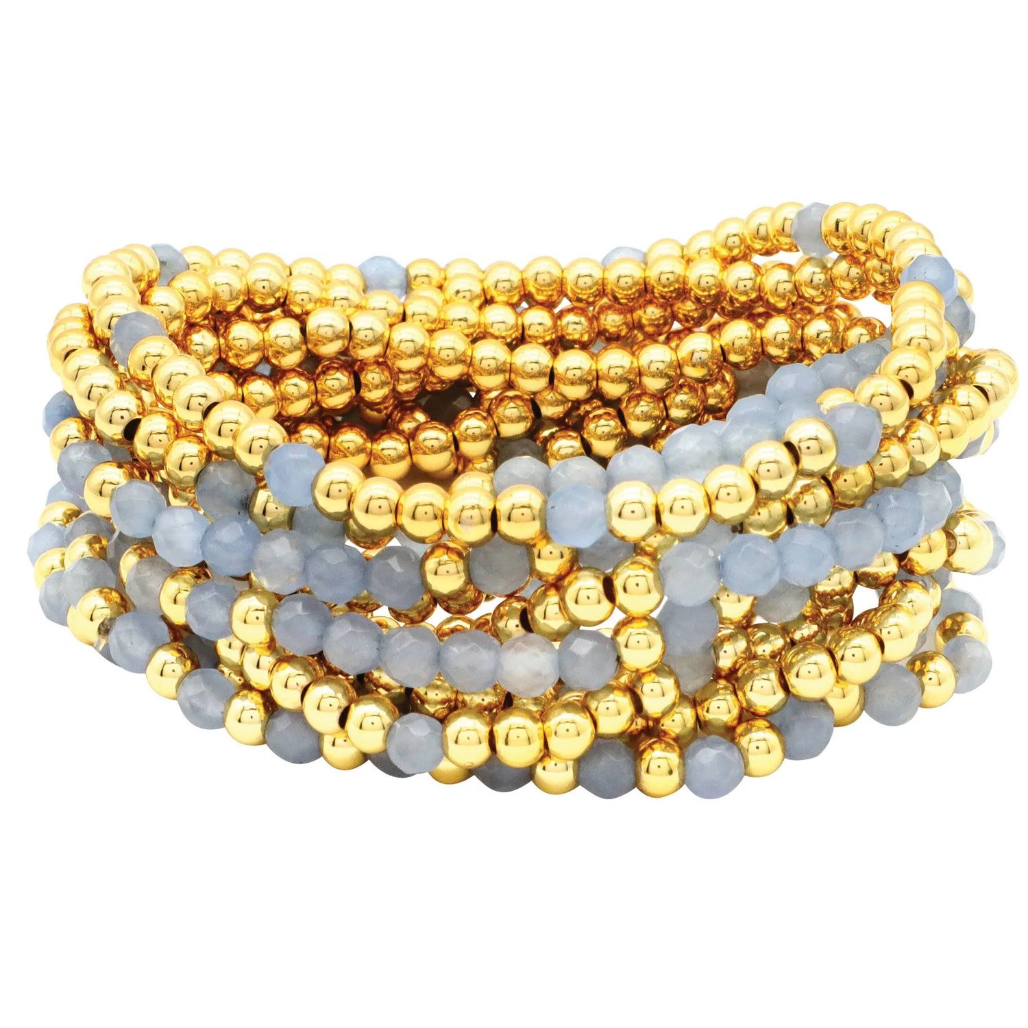 Gold &amp; Crystal Stone Bracelets, Color: Blue