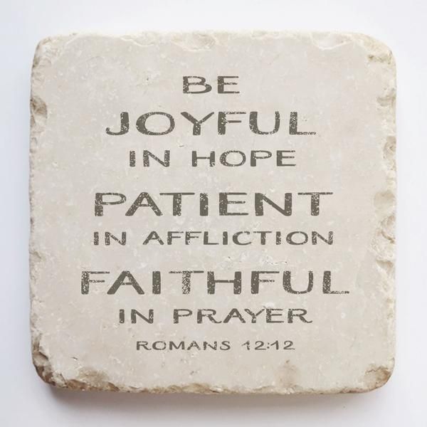 Romans 12:12 Stone, Size: Small