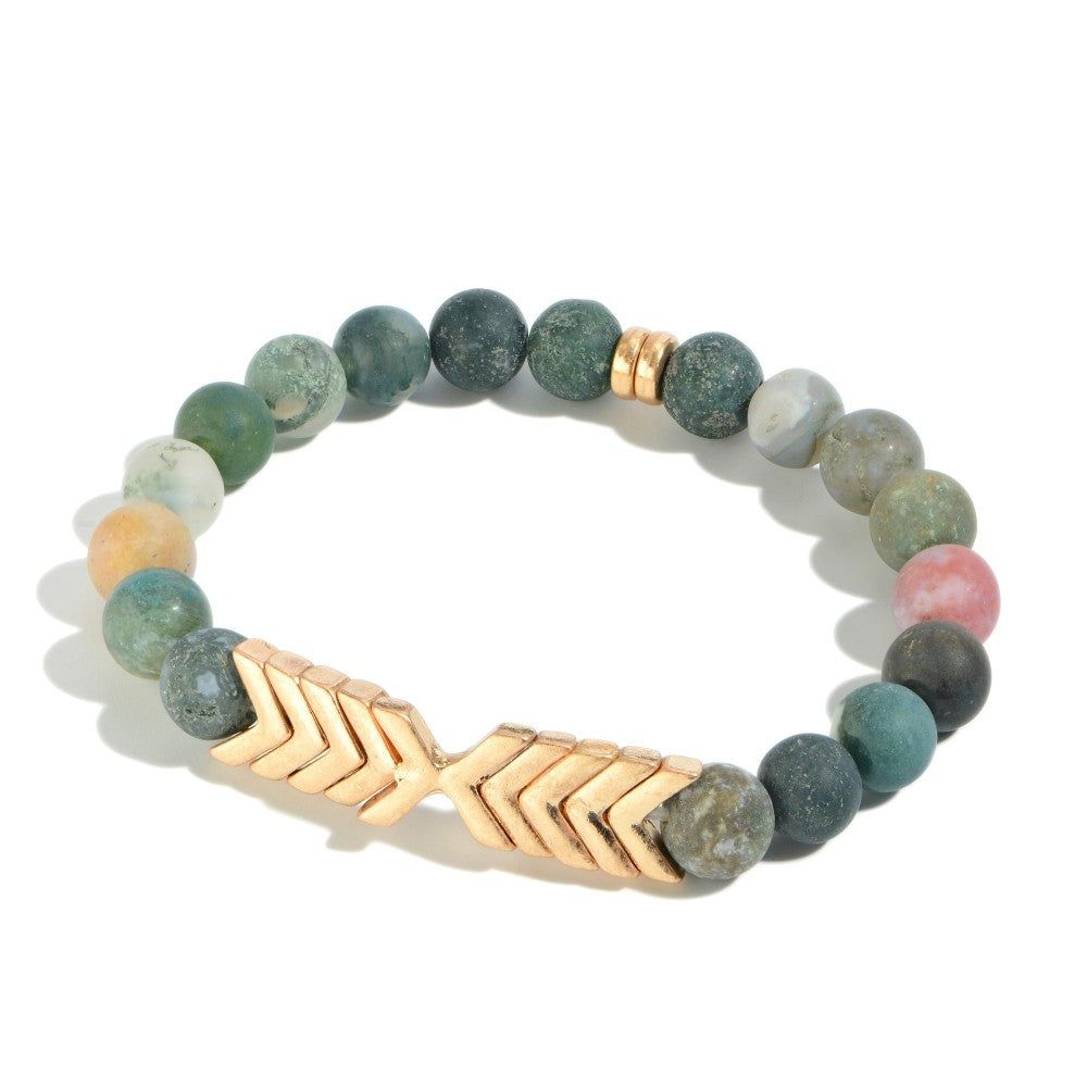 Lulu Natural Stone Bracelet, Size: Forest Green