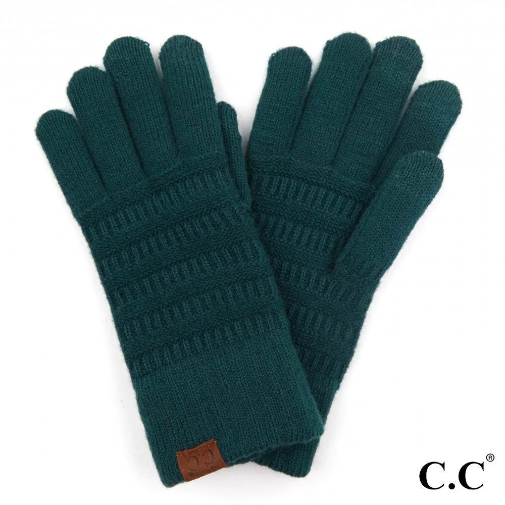 C.C. Knit Smart Touch Gloves, Color: Deep Pine