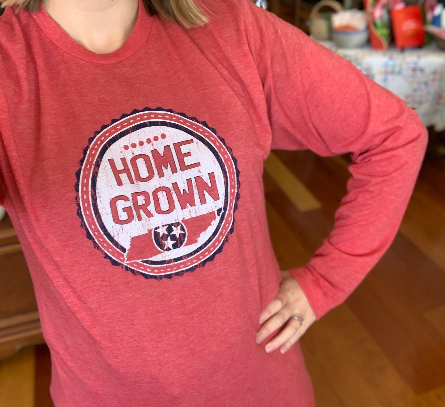 SALE- Long Sleeve Home Grown Tennessee Tristar Tee