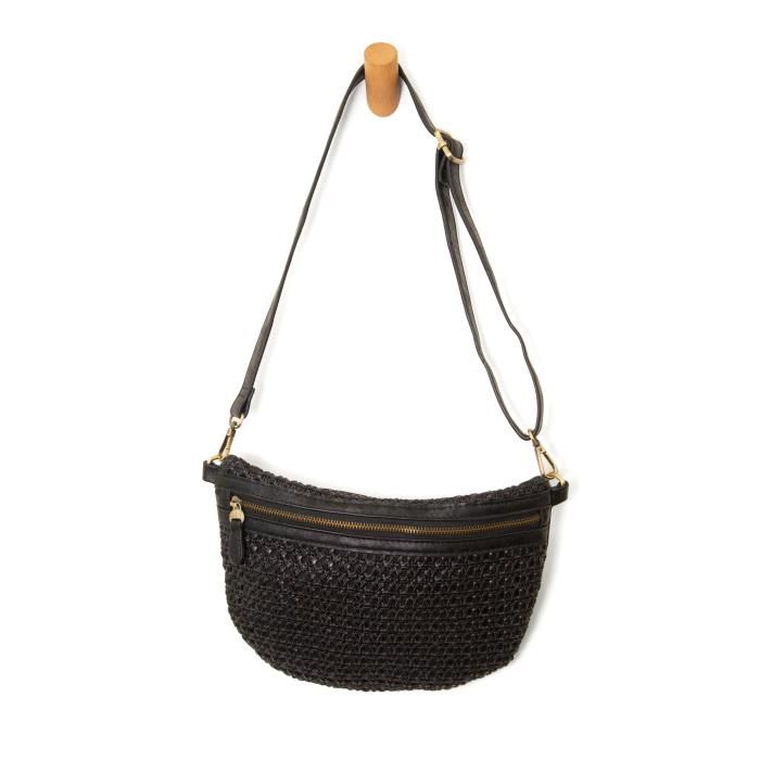Nova Faux Cane Sling/Belt Bag, Color: Black