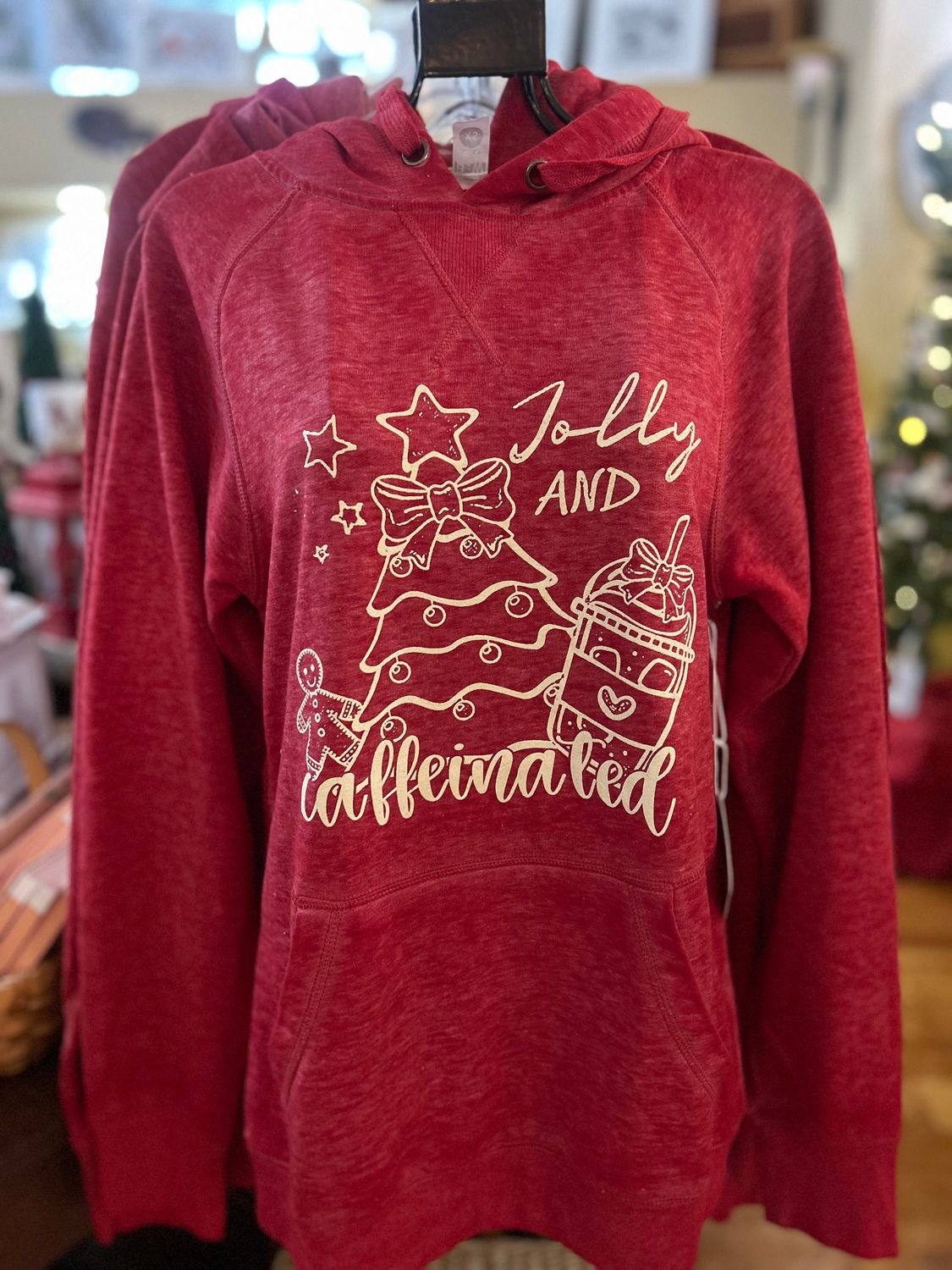 Jolly &amp; Caffeinated Cozy Holiday Hoodie
