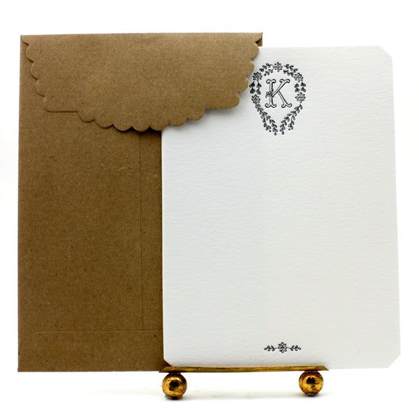 Initial Monogram Stationary Set of 6