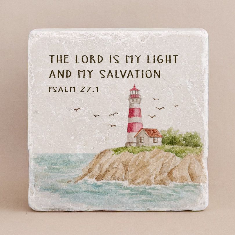 The Lord is my Light Psalm 27:1 Scripture Stone