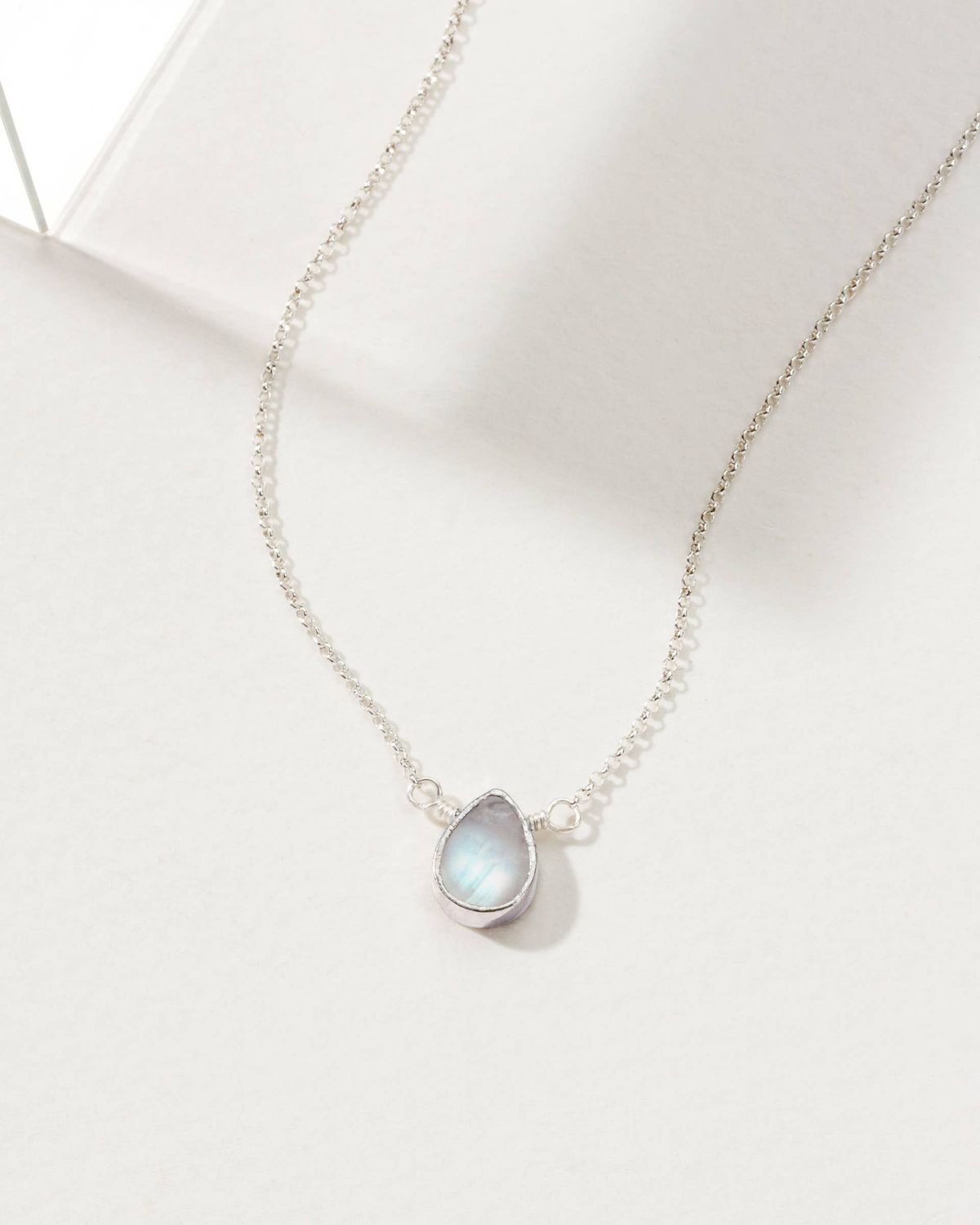 Silver &amp; Moonstone Delicate Gemstone Necklace