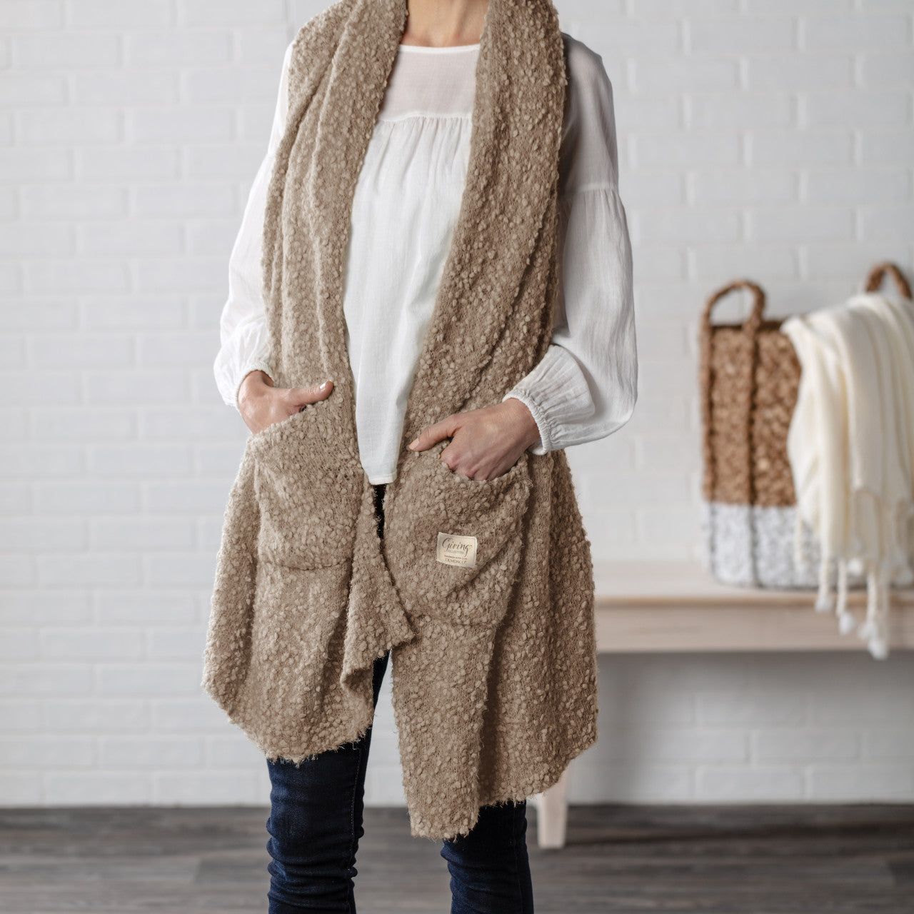 Giving Shawl, Color: camel