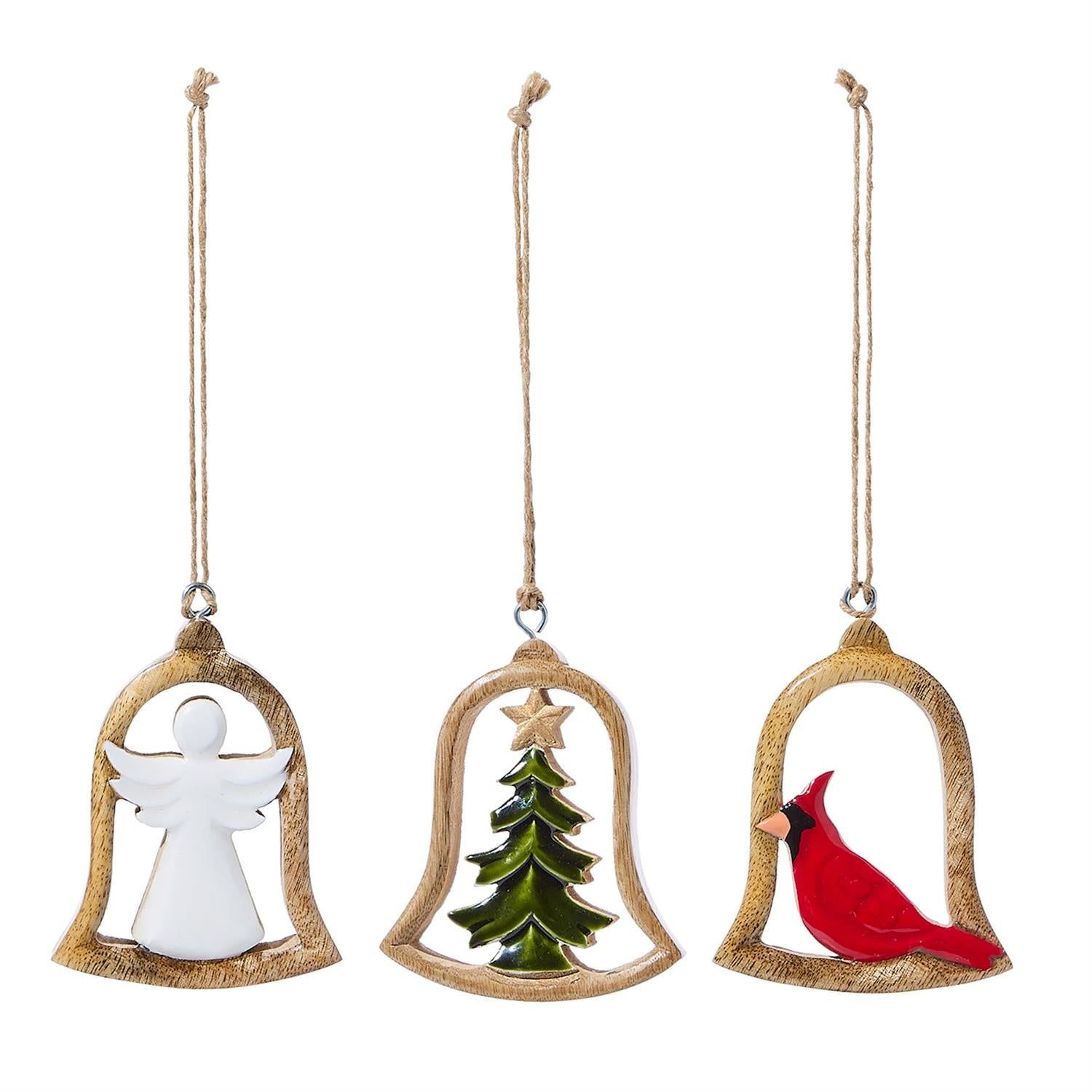 Holiday Motif Bell Ornaments