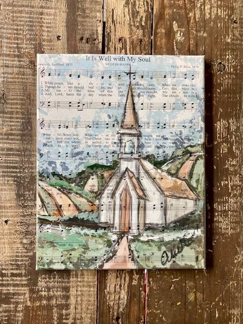 church hymn art canvas print