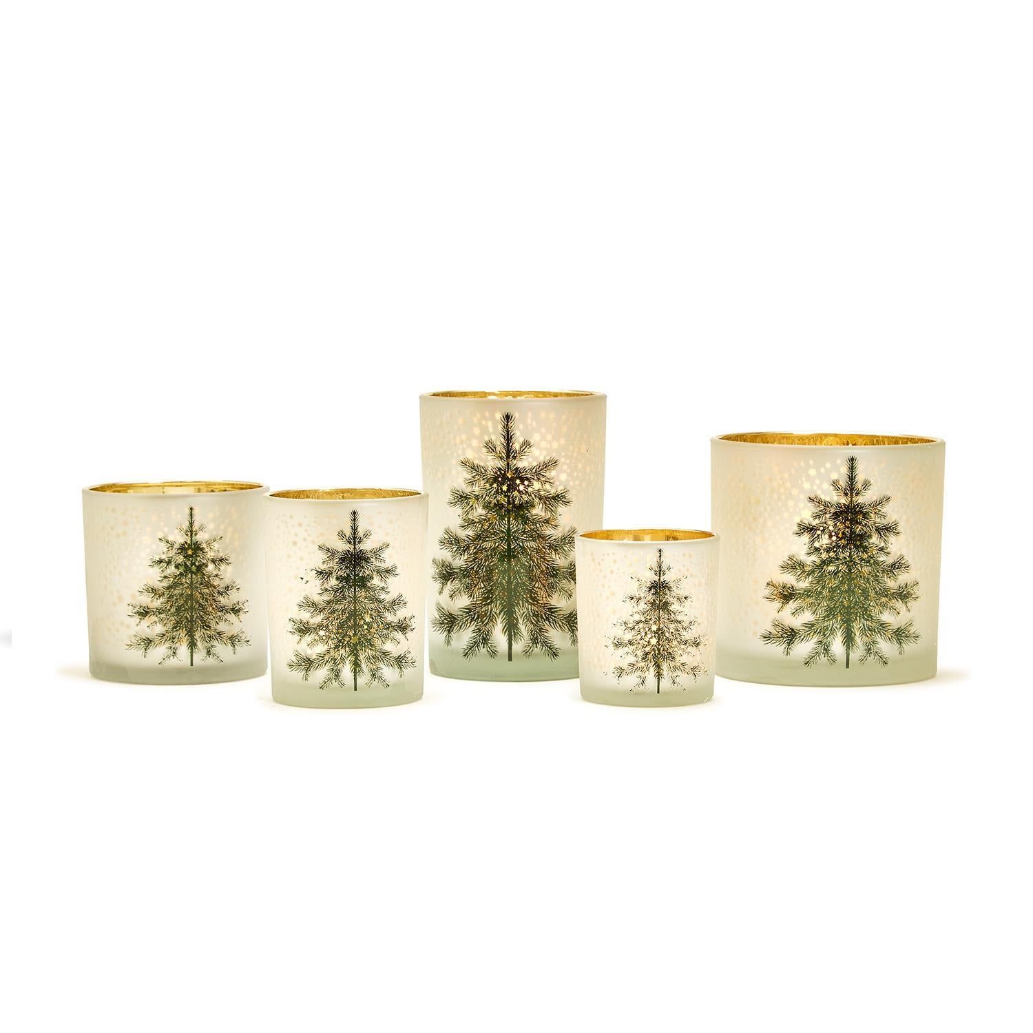 Snowy Forest Metallic Candleholders