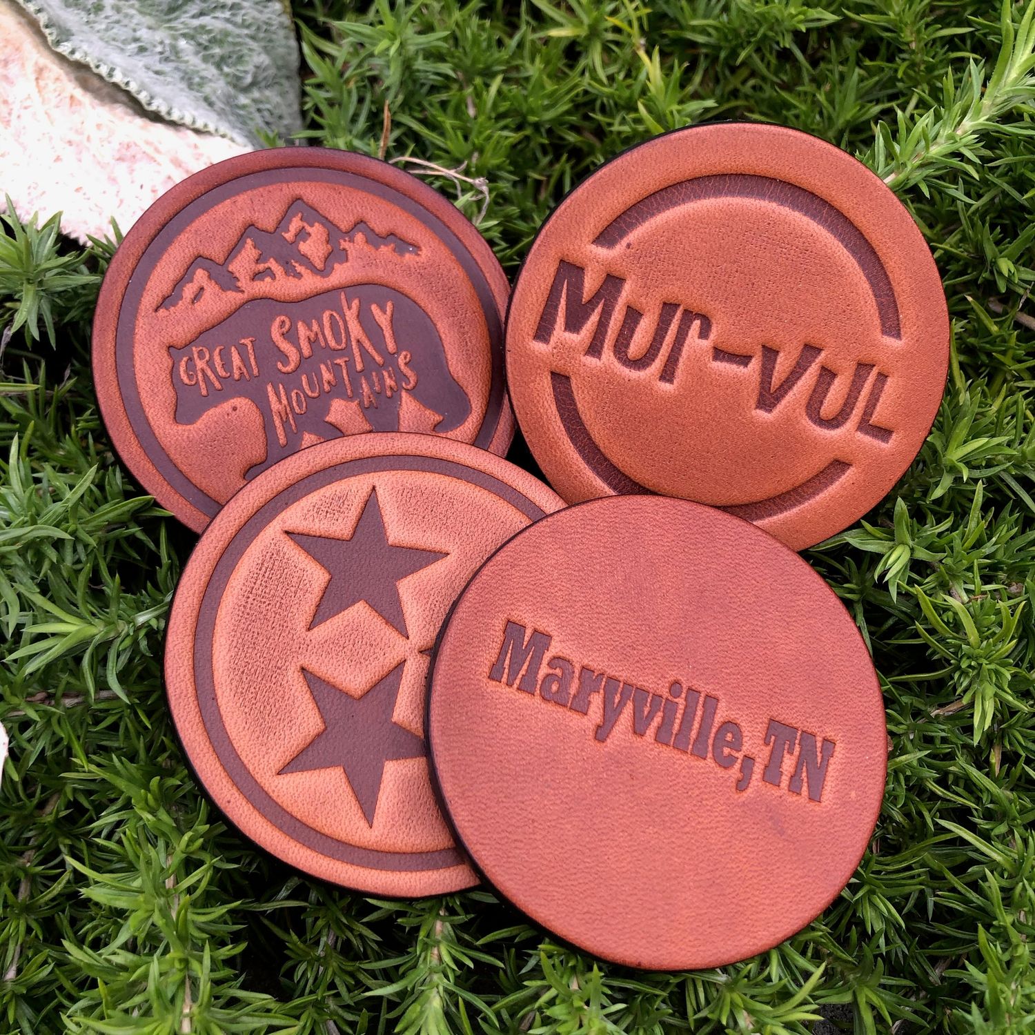 Local Landmark Leather Magnets