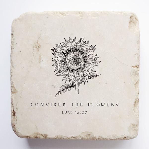 Luke 12:27 Stone- Consider the Flowers, Size: Small