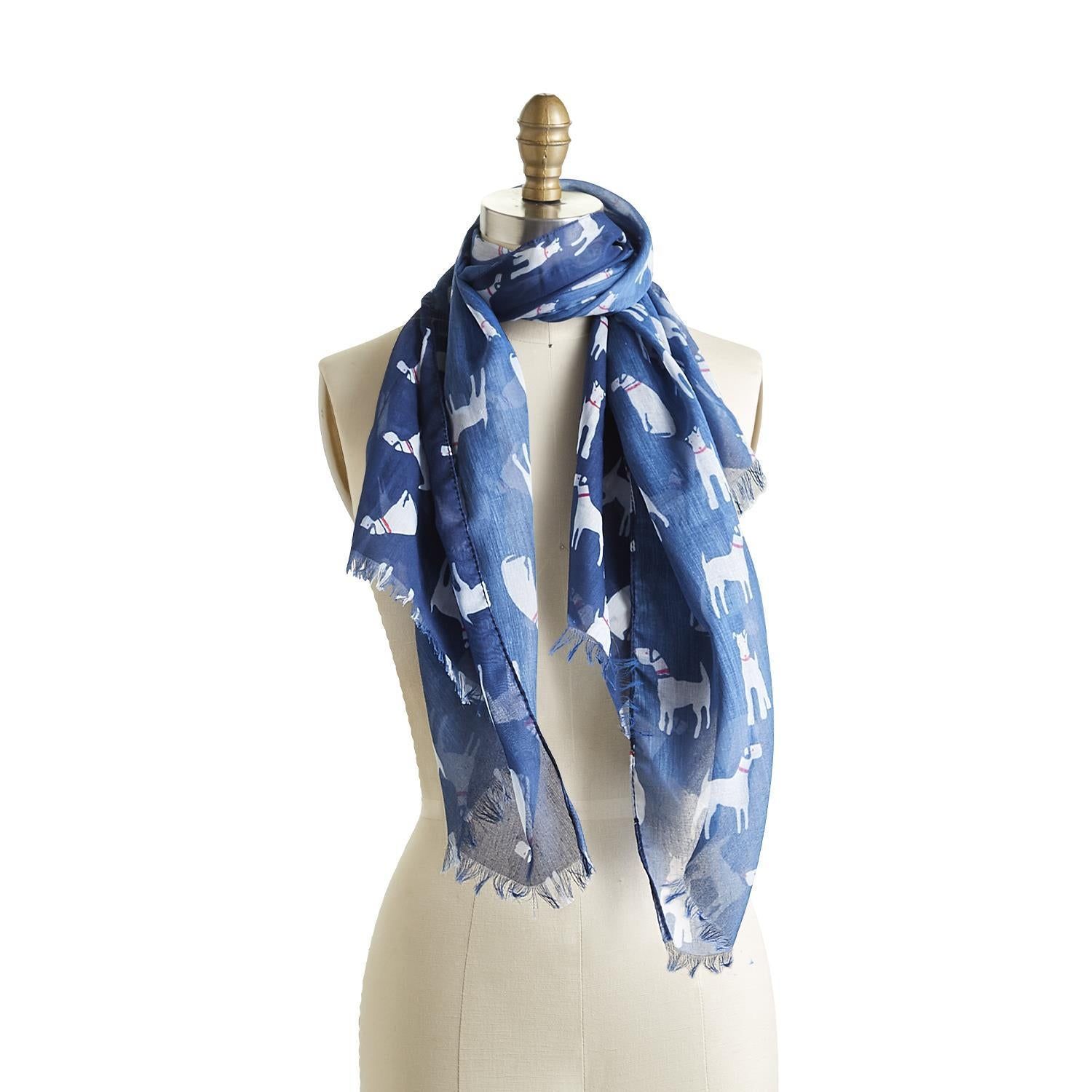 For the love of dogs scarf, Color: Navy