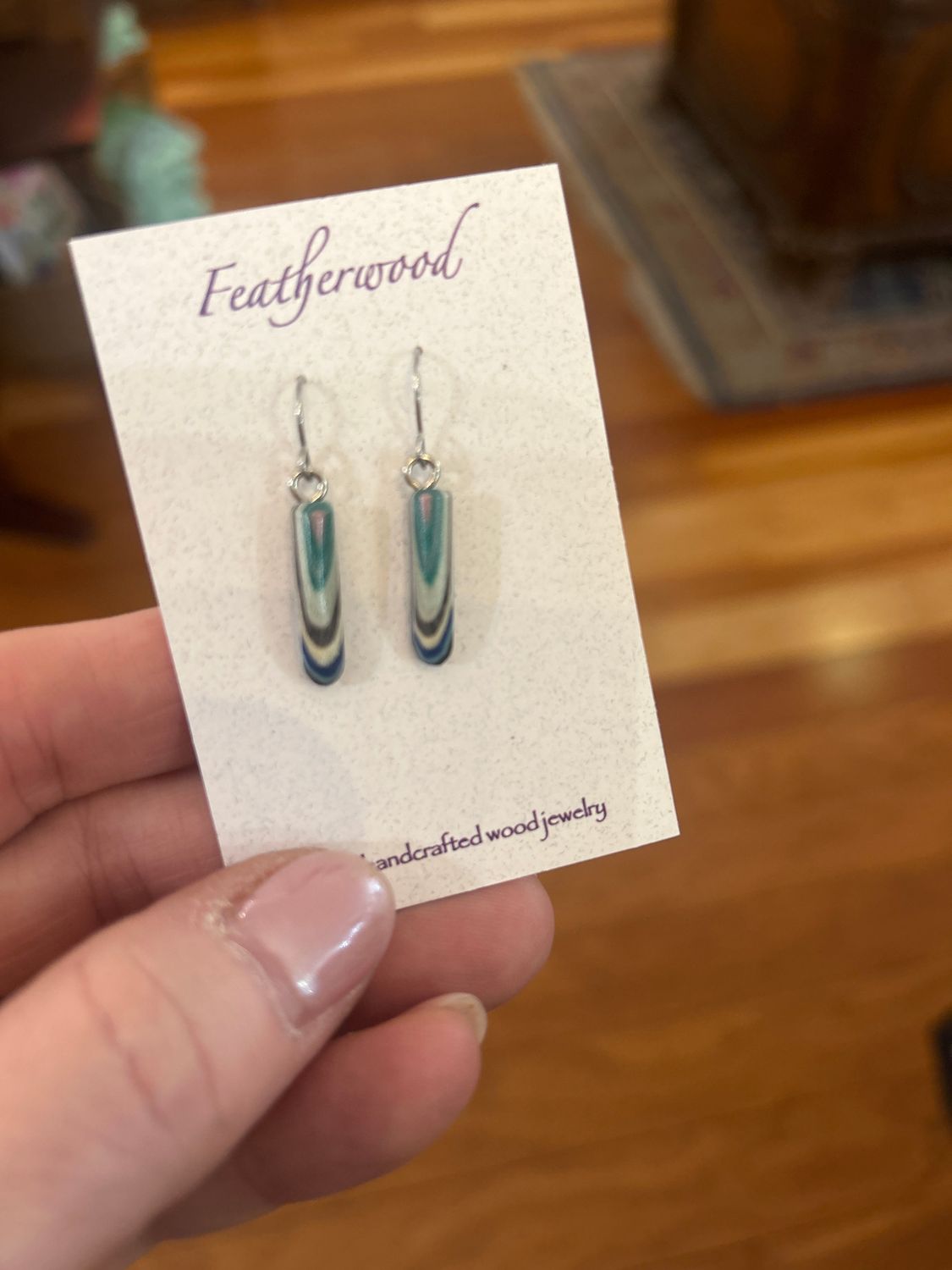 Micro Skinny Mini Featherwood Earrings