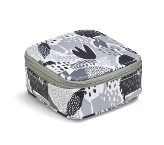 Pill Box, Style: Black and Gray Floral