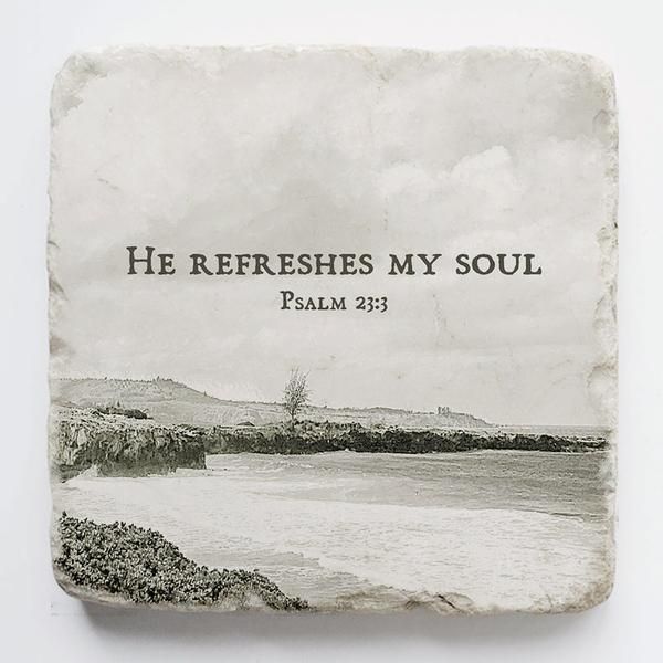 Psalm 23:3 Scripture Stone, Size: Small