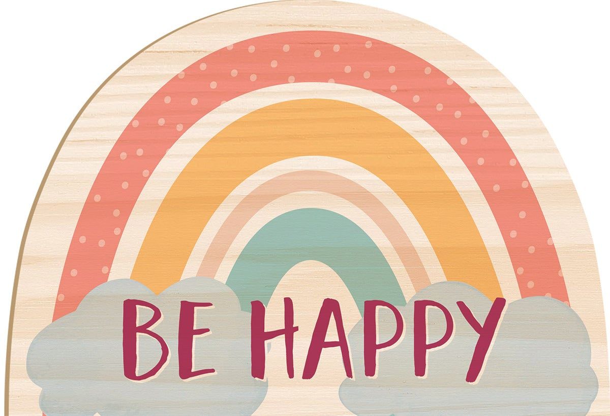 SALE-Assorted Wooden Stickers, Style: Be Happy
