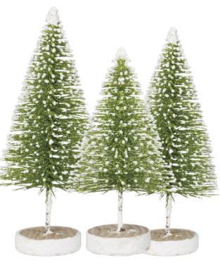 Green Bottle Brush Christmas Trees