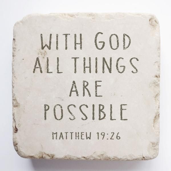 Matthew 19:26 Scripture Stone, Size: Small